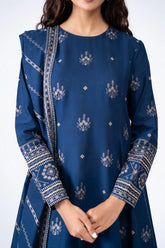 Kp578-WINTER 3-Pc Embroidered Dhanak Suit with Heavy Embroidered Dhanak Shawll